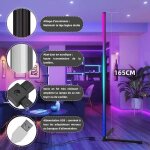 Led lampadaire sur pied salon 165cm rgb lampe dangle app contr�le t�l�commande musique sync temporisation ...