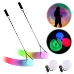 Led poi lot de 2 balles poi ledballes de jonglage poi avec couleurs arc - en - ciel et effet stroboscop ...