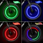 Led roue lumires (rouge + vert + bleu + multicolore) lot de 4 rayons de roue vlo pour vtt vtc bicyclette ...