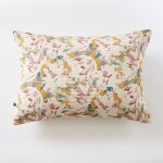 Leffet papillon ? coussin d�houssable 40 x 60 cm gaze de coton imprim� clarence motif floral rose