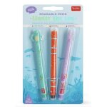 Legami - lot de 3 stylos gel effaables sous la mer stylos avec encre effaable thermosensible turquoise ...