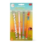 Stylos gel effa�ables - legami - farm sweet farm - 4 couleurs - thermosensible - pointe 07 mm
