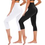Legging 3 / 4 femme pantalon de sport 7 / 8 corsaire femme t confortable opaque pantacourt pour gym noir ...