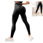 Leggings  compression 3d - femme - noir - anti - cellulite - taille haute - push - up noir