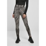 Legging femme - urban classics - coton - taille haute - look tie dye - noir / gris fonc