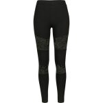 Legging femme - urban classic - laces inset - noir - confortable - empicements en dentelle