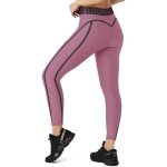 Legging sport femme rose taille haute opaque - pantalon yoga fitness respirant s�chage rapide - taille ...
