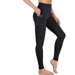 Legging de sudation femme - taille haute avec poches - pantalon de yoga pour jogging gym et sport - noir ...