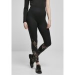 Legging femme - urban classics - taille haute - inserts en dentelle - ajusté - noir Legging femme - urban classics - taille haute - inserts en dentelle - ajusté - noir
