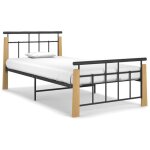 Lit 1 place - lemon - ccl61161058 - mtal noir - bois de chne massif - 90x200 cm