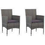 Lemon 2 pcs chaises de balconvidaxl chaises � manger de jardin lot de 2 r�sine tress�e gris ccl34985681 ...
