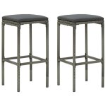 Lemon 2 pcs chaises haute style industrielvidaxl tabourets de bar avec coussins gris rsine tresse ccl1667073 ...