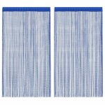 Lemon lot de 2 rideau en fils vidaxl - rideau � franges - 100 x 250 cm bleu ccl94449126