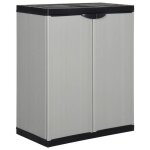 Lemon buffet armoire de balcon - uu armoire de rangement de jardin 1 tagre gris / noir 68x40x85 cm ...