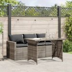 Lemon ensemble � manger de jardin et coussins - 2 pcs - gris rotin - 177x70x68 cm 366331