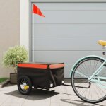 Lemon remorque de v�lo - vidaxl - noir et orange 30 kg fer ccl46889901