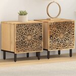 Lemon tables de chevet - lot de 2 - meuble de nuit - vidaxl - 40x33x46 cm - bois de manguier solide ccl4435345 ...