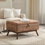 Lemonbest banc de rangement polyvalent 80 x 59 x 45 cm repose - pieds table basse avec charnires de ...