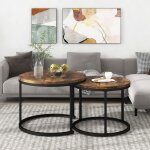 Lemonbest table basse ronde 2 en 1 empilables avec grain bois cadre en métal pour salon balcon 70. 5 ... Lemonbest table basse ronde 2 en 1 empilables avec grain bois cadre en métal pour salon balcon 70. 5 ...