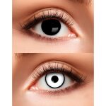 Lentilles duo skullface 3 mois (1 noire + 1 blanche cercle noir) Lentilles duo skullface 3 mois (1 noire + 1 blanche cercle noir)