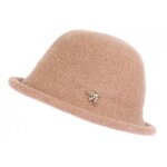 - l�on montane - chapeau laine femme marron hiver classe chaud design beret cloche apis - marron