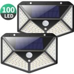 Letouch 2 pack lampe solaire extrieur 100 led, dtecteur de mouvement clairage 270 tanche puissante ...