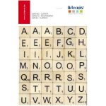 Lettres en bois scrabble - artemio - 42 lettres majuscules imprimes - 2 x 2 cm