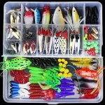 Leurre de pêche - mixte - 141pcs - durs et souples - boîte de rangement - multicolore Leurre de pêche - mixte - 141pcs - durs et souples - boîte de rangement - multicolore