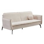 Lexie - canap� convertible clic - clac 2 places en velours c�tel� - beige