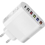 Leyf 65w usb c usb a 6in1 chargeur alimentation 6 ports adaptateur pour tous les modles de tlphones ...