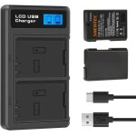 Li - ion 7. 4v 1800mah en - el14 el14a batterie led chargeur double pour nikon d5600 d5500 d5300 d5200 ...