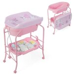Lifezeal 2 - en - 1 table � langer & baignoire pliable bebe 0 - 12 mois avec panier de rangement roues ...