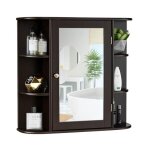 Lifezeal armoire murale de salle de bain avec miroir meuble de rangement suspendu wc en mdf �tag�res ...