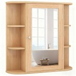 Lifezeal armoire murale de salle de bain avec miroir meuble de rangement suspendu wc en mdf �tag�res ...