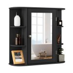 Lifezeal armoire murale de salle de bain avec miroir meuble de rangement suspendu wc en mdf �tag�res ...