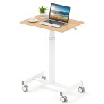Lifezeal bureau mobile r�glable en hauteur bureau assis - debout avec roulettes bloqantes postes de travail ...