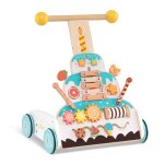 Lifezeal chariot de marche en bois pour b�b� 12 + mois trotteur bebe avec poign�e r�glable � 3 positions ...