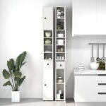 Lifezeal meuble colonne salle de bain avec 2 portes 1 tiroir 4 compartiments meuble wc avec �tag�res ...