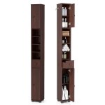 Lifezeal meuble colonne salle de bain avec 2 portes 1 tiroir 4 compartiments meuble wc avec �tag�res ...