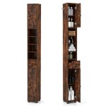 Lifezeal meuble colonne salle de bain avec 2 portes 1 tiroir 4 compartiments meuble wc avec �tag�res ...