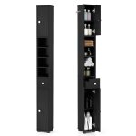 Lifezeal meuble colonne salle de bain avec 2 portes 1 tiroir 4 compartiments meuble wc avec �tag�res ...