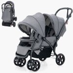 Lifezeal poussette double pliable pour jumeaux poussette canne 2 places rglable en 3 positions avec ...