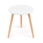 Lifezeal table dappoint ronde petite table basse avec 3 pieds en bois de pin bout de canap� style scandinave ...