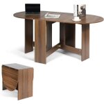 Lifezeal table salle  manger 163x80x75 cm table cuisine pliante en bois table extensible avec capacit ...