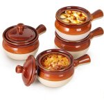 Lifver ensemble de 4 bols à soupe à loignon français et cocottes de 532ml Lifver ensemble de 4 bols à soupe à loignon français et cocottes de 532ml