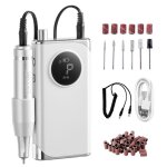 Lime  ongles electrique rechargeable - vevor - 40000 tr / min - ecran lcd - 6 embouts - 50 bandes de ...