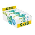 Lingettes humides bb - pampers - aqua pure - 432 units - lot de 9 - hypoallergniques