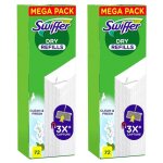 Lingettes de nettoyage � sec - swiffer - dry clean and fresh - 2x72 recharges pour balai - anti poussi�re ...