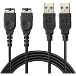 Link - e : 2 x cable chargeur alimentation usb compatible avec la console nintendo gba sp (gameboy advance ...