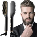 Lisseur barbe 2 en 1 - brosse lissante cheveux professionnel avec temp�rature r�glable de 120�c � 200�c ...